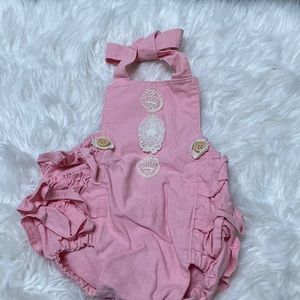 Pink cotton romper